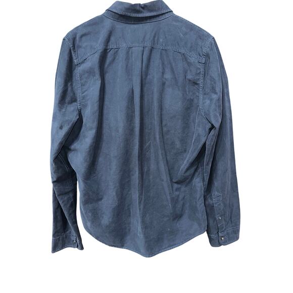 Abercrombie & Fitch Men’s Button Down Shirt Flannel Cotton Navy Blue XL Casual - Picture 2 of 8